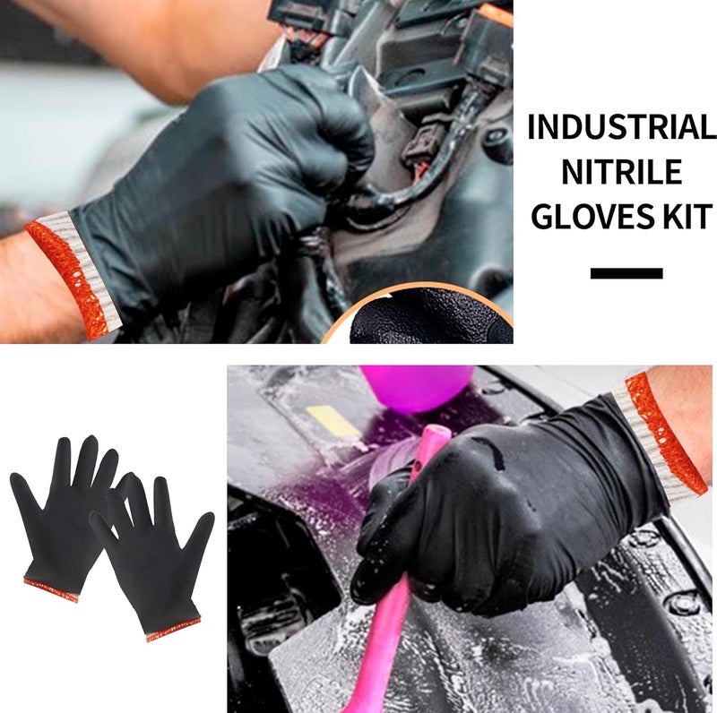 FYOUNG BBQ Gloves 6 Cotton Glove Liners and 100 Disposable Nitrile Gloves,Washable Cotton Liners Powder Latex Free Nitrile Gloves,Applies to Cooking Baking Grilling. - Image 4